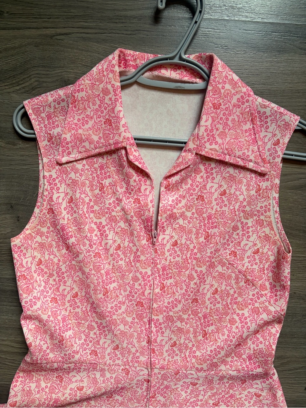 Vintage 1960s Pink Floral A-Line Dress Size M-L - Picture 7 of 9